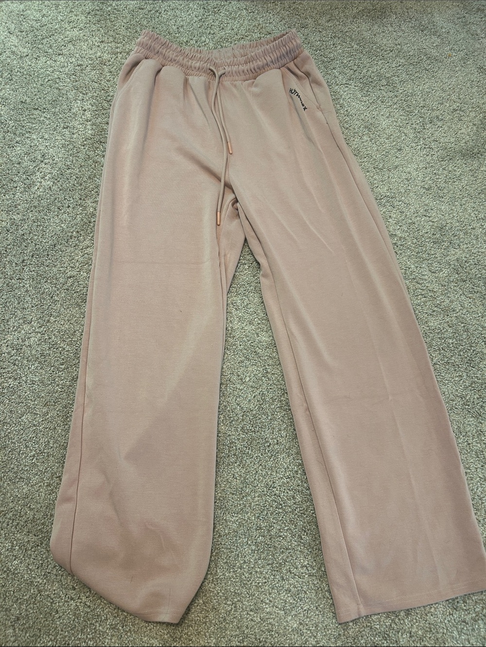 Wide-Leg Track Pants in Mauve Pink